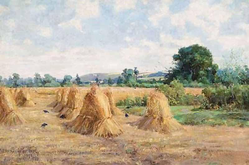 Arthur Boyd Houghton Wheatfield, Wiltshire oil painting image